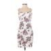 Divided by H&M Casual Dress - Mini Square Sleeveless: White Floral Dresses - Women's Size 4