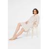 Sommerkleid SENSES.THE LABEL, Damen, Gr. XS, US-Größen, beige (summer sand), Material: 50% Baumwolle, 50% Leinen, unifarben, casual, A-Linie normal, V-Ausschnitt, 3/4-Ärmel eingesetzt 1-Knopf-Manschette, Kleider, mit Seitenschlitze