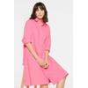 Sommerkleid SENSES.THE LABEL, Damen, Gr. XXXL, US-Größen, pink (soft pink), Material: 100% Baumwolle, unifarben, casual, A-Linie normal, hoch geschlossener Ausschnitt, 3/4-Ärmel Ärmel mit Ärmelschlitz 1-Knopf-Manschette, Kleider, aus Baumwolle