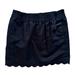 J. Crew Skirts | J. Crew Womens Linen Blend Black Scalloped Hem Mini Skirt Elastic Waist Size 12 | Color: Black | Size: 12