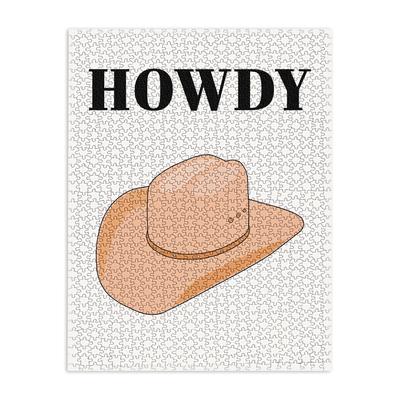 Daily Regina Designs Howdy Cowboy Hat Neutral Beige Puzzle