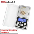 NEWACALOX 200g/500g bilancia tascabile digitale 0.01g/0.1g Mini grammi elettronici ricarica bilancia per gioielli alimentari bilancia da cucina