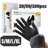 20/50/100 pz guanti in Nitrile nero addensato guanti in Nitrile per la pulizia usa e getta cura dei