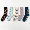 Mode Farbe Paar Meeresfrüchte Serie Flut Baumwolle Socken