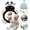 Seggiolino auto Giocattoli per neonati 0+ mesi Specchietto retrovisore per bambini Appeso Squeaky Sensoriale Morbido Sonaglio Giocattoli per bambini Centro attività per il calcio di gioco