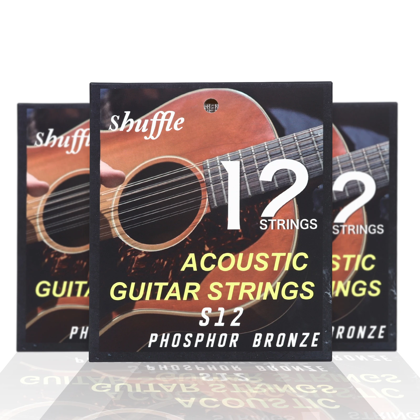 Shuffle 12-saitige Akustik gitarren saiten Phosphor bronze Pu-Beschichtung Folk-Gitarren saiten Musik instrumenten zubehör Teile Image
