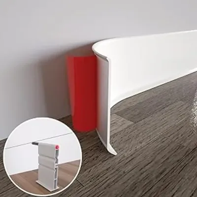 PVC-Sockellinie, selbstklebende Gummi-Sockelbrett, wasserdichte Kantenverschlussstreifen für Wohnzimmer, Hintergrund, Fußleiste, Boden Image