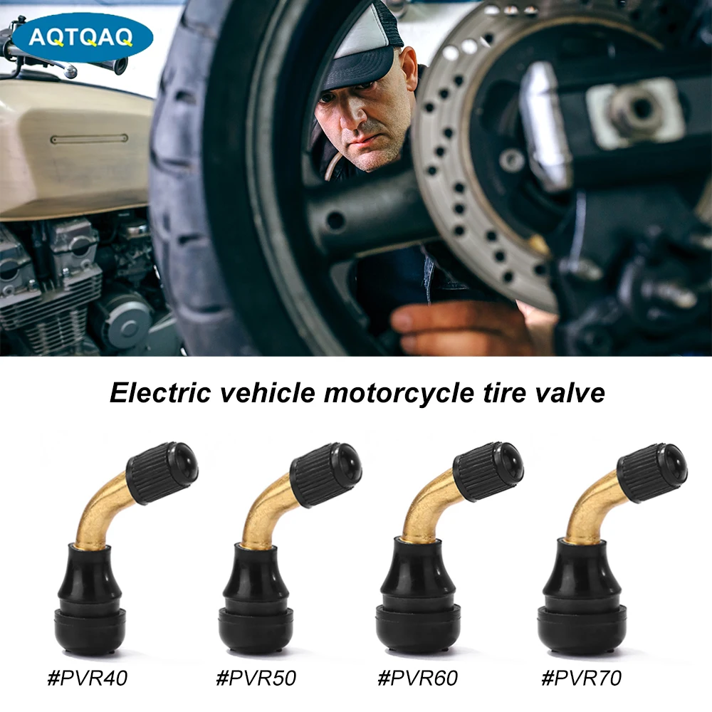 1 Paar Reifen ventils chaft pvr70 pvr60 pvr50 pvr40 gebogen 45 Grad abgewinkelter Messings chaft Snap-In Gummi basis für Roller Motorrad Moped Image