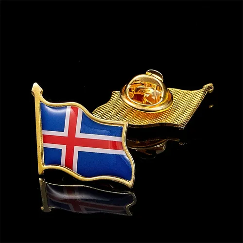 Emblème national d'islande, Badge commémoratif multicolore, drapeau en émail, Collection de broches