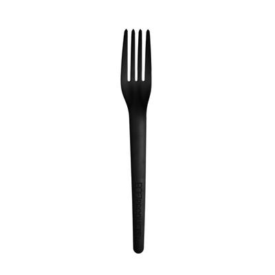 Eco Products EP-S017BLK 7" Plantware Disposable Fork - PLA, Black