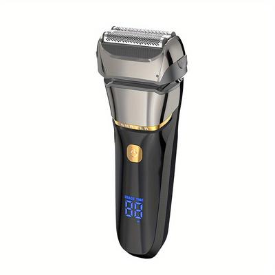 Rechargeable Wet/dry Electric Razor For Men - Led Display, Pop-up Trimmer - Get A Close, Comfortable Shave!