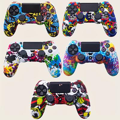 Brand New For Ps4 Controller Silicone Protective Case Video Game Accessories For Playstation4 Controller Protective Case Water Transfer Crafted Grip Sleeve