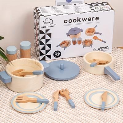 Children's Simulated Home Cooking Wooden Mini Restaurant Kitchen Pots And Pans Frying Interactive Toys