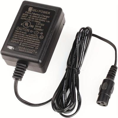 Lotfancy Scooter Battery Charger For Razor E90, Powerrider 360, Jr. Electric Wagon, Boreem Tankman, Minimoto Submersible Cruiser, 12v 1a, 3-prong Inline Connector, Replacement W13111401014