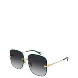 ChloÃ© Rimless Metal Sunglasses With Grey Gradient Lens In Gold - Gold