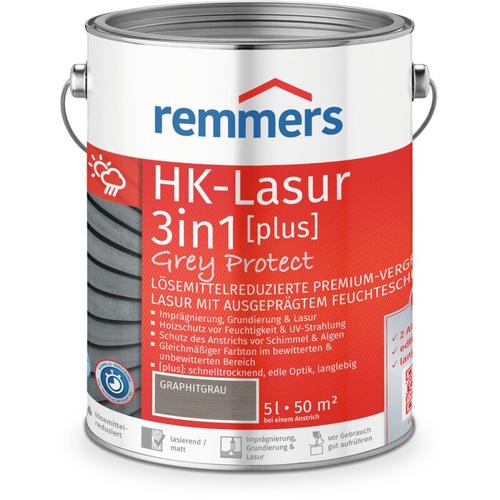 HK-Lasur 3in1 Grey Protect [plus] graphitgrau, matt, 5 Liter, Holzlasur, Premium Holzlasur außen,