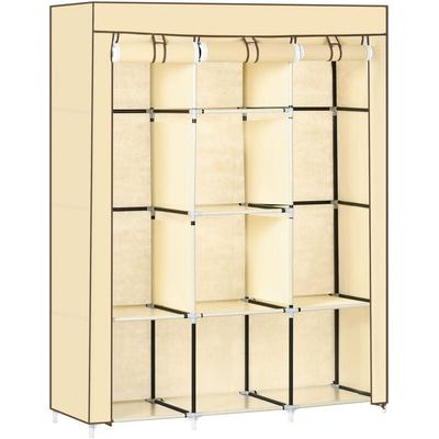 Stoffschrank, Kleiderschrank mit Kleiderstangen, 8 Ebenen, Faltschrank, Faltbare Garderobe für Image