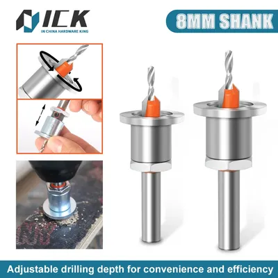 Forstner Bit HSS Countersink Drill Bit Woodworking Router Bit 8mm Shank Milling Cutter Screw