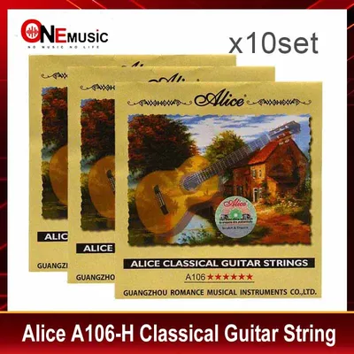 10set/lot Classical Guitar String cordas da guitarra Clear Nylon String Hard Tension - Alice A106-H