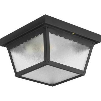 Progress Lighting 572915 - 2 Light Black with Textured Glass Wall Light Fixture (TWO-LIGHT CLOSE-TO-CEILING (P5729-31))