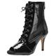 Women's Stiletto High Heel Professional Dance Sandals Boots Sexy Comfortable Mesh Peep-toe High Top Lace-up Mid Calf Boots Modern Jazz Latin Ballroom Dance Shoes With Zipper ( Color : Black , Size : 7