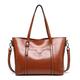jonam Shoulder bag Ladies Handbag Single Shoulder Large Capacity Tote Bag， Women's Leather Handbags，Lady Hand Bags Women Messenger Shoulder Bag (Color : Brown)