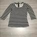 J. Crew Tops | * J Crew Gray Striped Tee W Back Zipper. Small | Color: Gray/White | Size: S