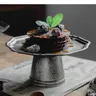 Piatto da frutta in metallo con piedi alti piatto da spuntino per uso domestico piatti da Dessert