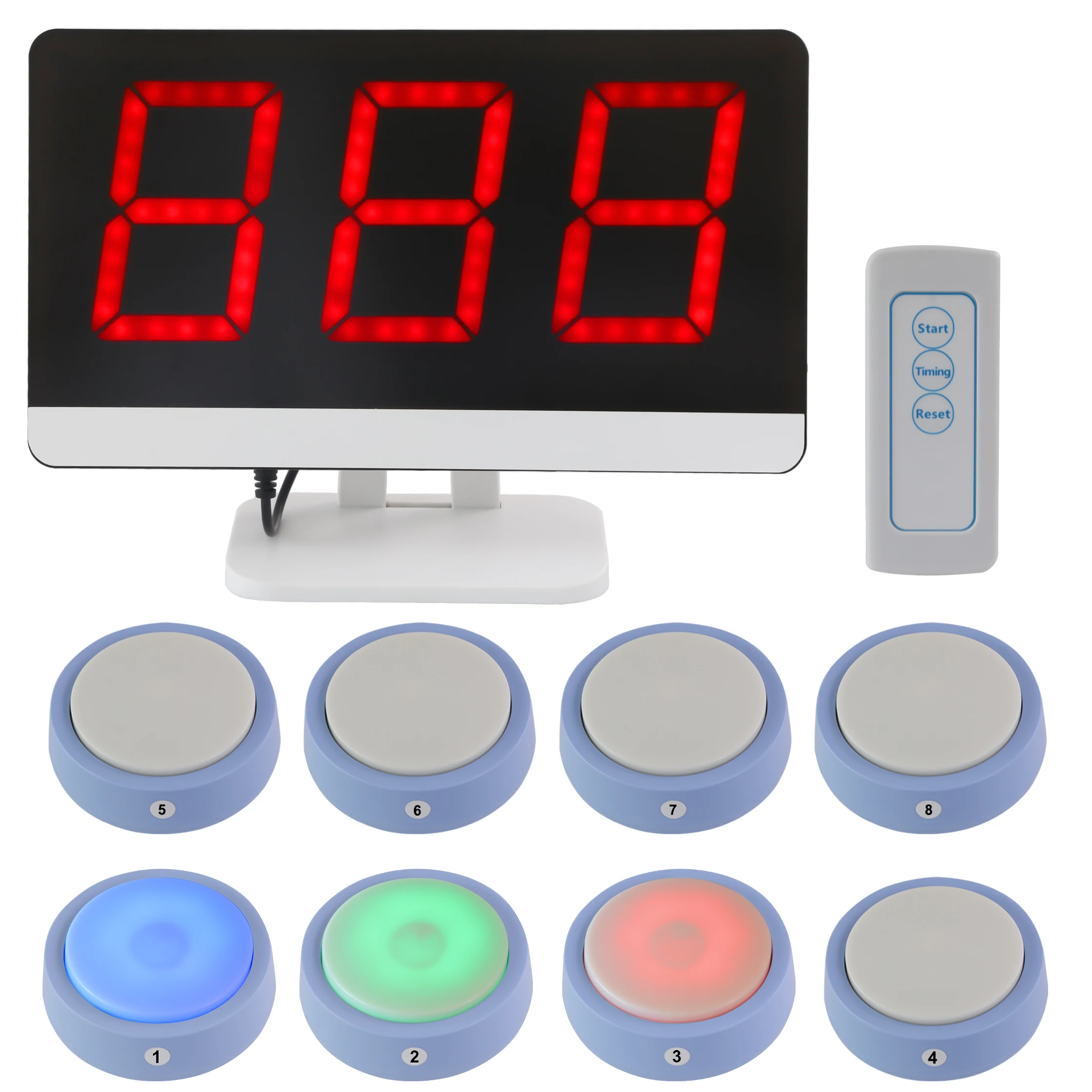 Sistema di Risposta con Buzzer per Quiz, 4 Stati di Colore, 3 Modalità di Risposta per Competizioni in Classe e Giochi Familiari