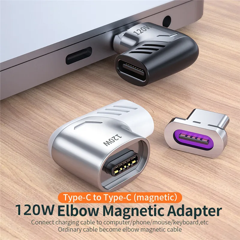 120W USB Typ C Magnetkabeladapter für Xiaomi iPad Pro Mini Schnellladung USB Typ C Magnetkonverter USB C Typ C Stecker Image