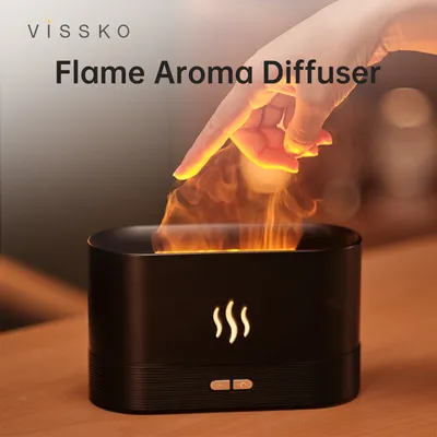 Visko Aroma Diffusor Luftbe feuchter Ultraschall Cool Mist Maker Fogger LED ätherische Öl Flamme Lampe Diffusor