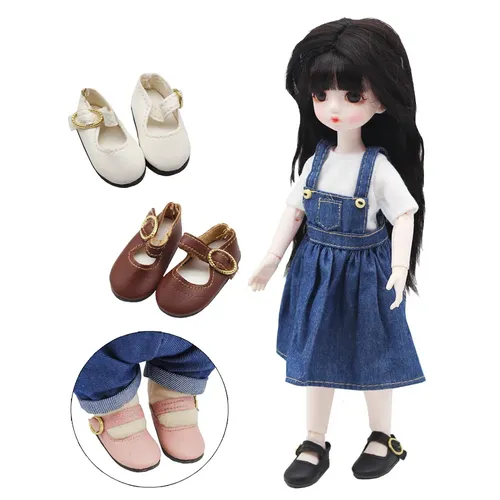 1/6 bjd Puppe 4 6 cm Miniatur Lederschuhe Puppe für Exo 15cm Spielhaus Puppen für Mädchen
