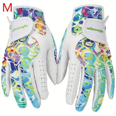1 Pair Golf Gloves For Women, Soft Sheepskin, Breathable Stretch Lycra, Fashion Non-slip Gloves With Wear-resistant Palm, Perfect Gift For Female Golf Enthusiasts