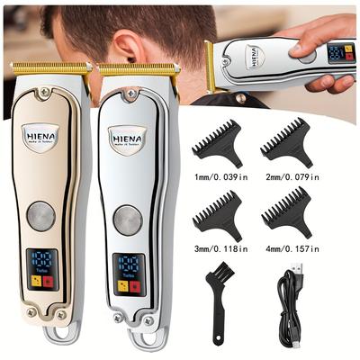 Professional Hair Trimmer For Men, Beard & Hair Clipper Electric Pro Barber Cordless Haircut Machine Rechargeable