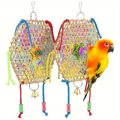Parrot Toys, Bird Brushed Grass Rope Toys, Rattan ...