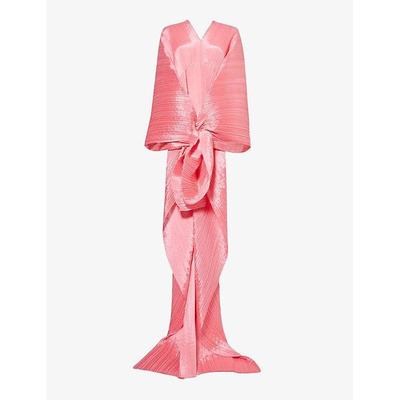 Basic Pleated Knitted Scarf - Pink - Pleats Please Issey Miyake Scarves