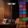 lampe de bureau portable en métal, lampe de table LED sans fil, lampe rechargeable à commande tactile 16 couleurs, lampe de bureau à luminosité continue, lampe de chevet, veilleuse, lampe de salle à