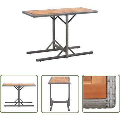 Nova - The Living Store Gartentisch Anthrazit Poly Rattan und Massivholz Akazie - Gartentisch Image