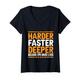 Damen Harder, Faster, Deeper Because Cpr Saves Lives -------- T-Shirt mit V-Ausschnitt