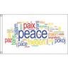 AZ FLAG Bandiera Pace MULTILINGUE 150x90cm - Bandiera Paz Paix Peace FRIEDEN 90 x 150 cm