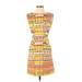 Plenty By Tracy Reese Casual Dress - Shift Boatneck Sleeveless: Yellow Jacquard Dresses - Women's Size 0