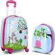2PCS Kids Luggage Set, 12’’ Travel Backpack and 16’’ Carry on Suitcase with Rolling Spinner Wheels for Children Boys Girls, Trolley Case Gift for Toddlers (Deer)