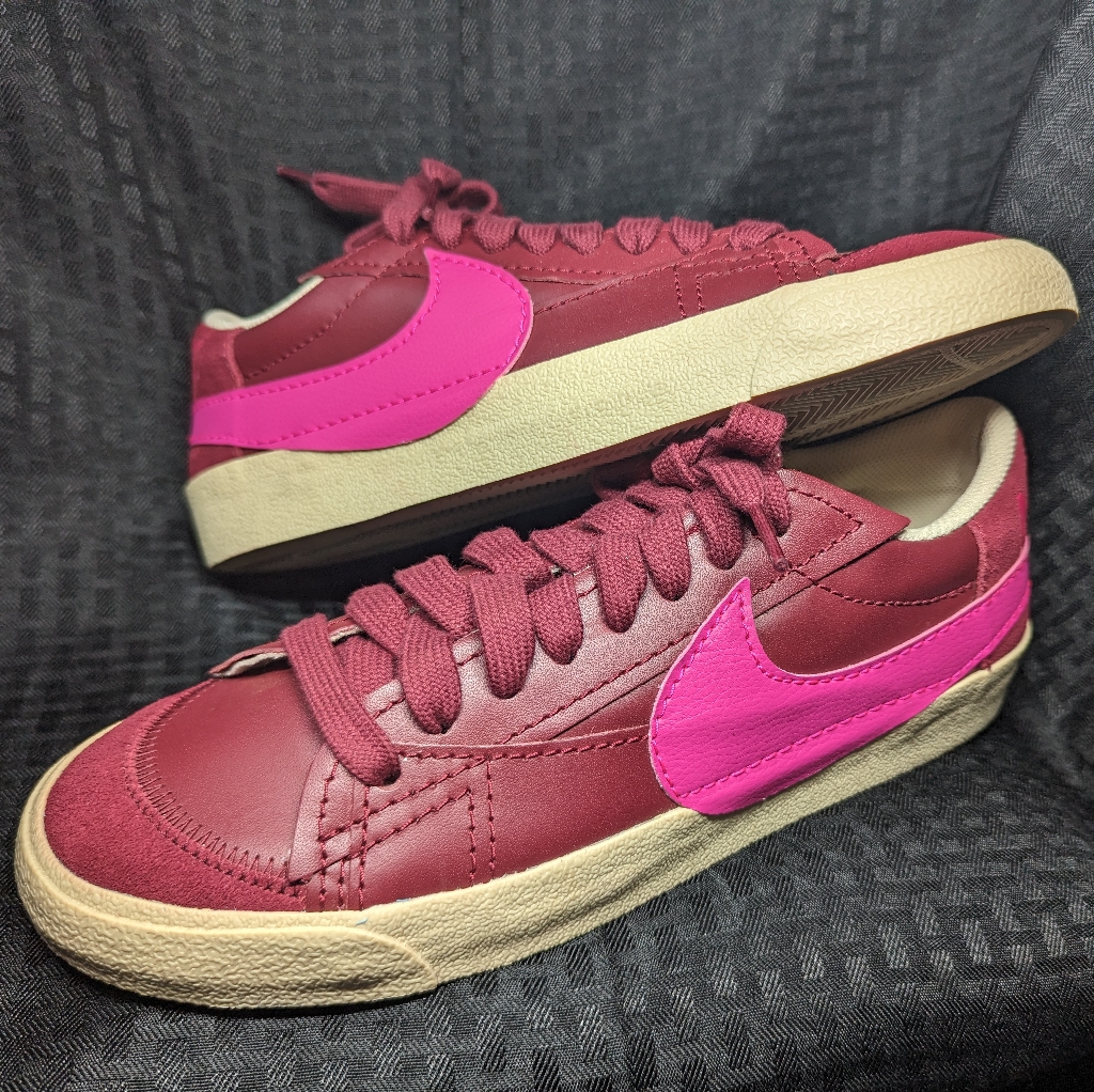Nike Shoes | Dark Beetroot And Hot Pink Nike Blazer Low 77 Jumbo Size 12. | Color: Pink/Red | Size: 12
