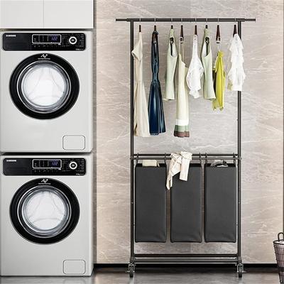 Laundry Hamper Sorter with Rolling Wheels and Removable Bags for Clothes Storage - 28.34"L x 18.11"W x 70"H