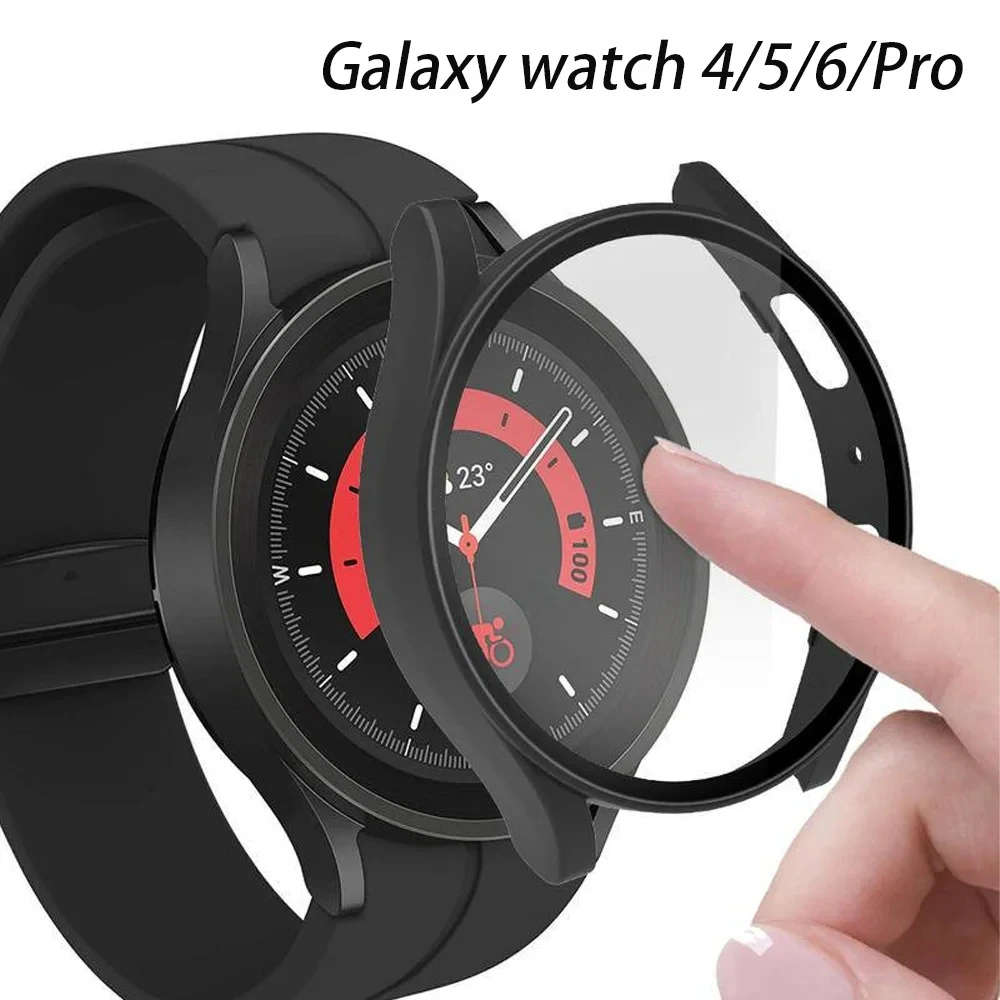 Abdeckung für Samsung Galaxy Uhr 5 Pro Gehäuse 45mm 4 5 6 44mm 40mm Displays chutz PC Stoßstange gehärtetes Glas Galaxie Uhr 6 Gehäuse Image