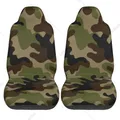 Coprisedili per auto Camouflage Modello senza cuciture Marrone Verde Nero Coprisedile anteriore per auto Facile da installare Universale 2 pezzi