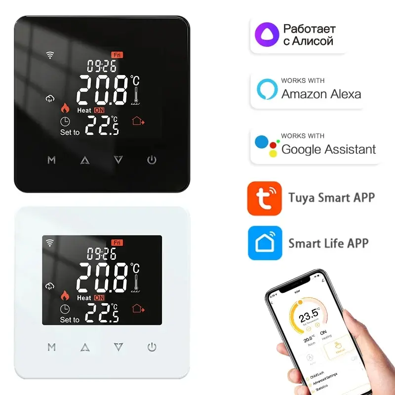Tuya Smart Home Thermostat Wasser elektrische warme Fußboden heizung Gaskessel WiFi Temperatur Fernbedienung mit Google Alexa Image