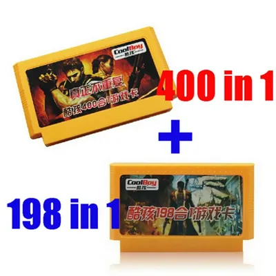 Hot 2 Stück No Repeated Game Collection 400 in 1 Spielkassette + 198 in 1 Spielkarte für Image