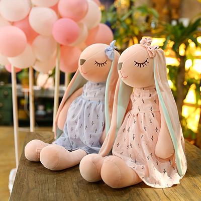 TEMU 1pc, Cute Bunny Doll, Plush Toy Doll, Rabbit Doll, Stuffed Animals Plush Doll Toy, Perfect Decor, Easter Spring Mother's Day Wedding Gifts