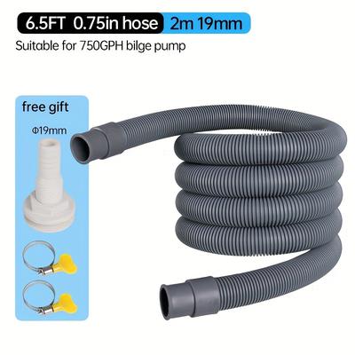 Bilge Pump Hose, 1-1/8 Inch Dia Bilge Pump Installation Kit, 6.5 Ft Premium Quality Kink-free Flexible Pvc Hose, 2 Stainless Steel Clamps And Thru-hull Fitting